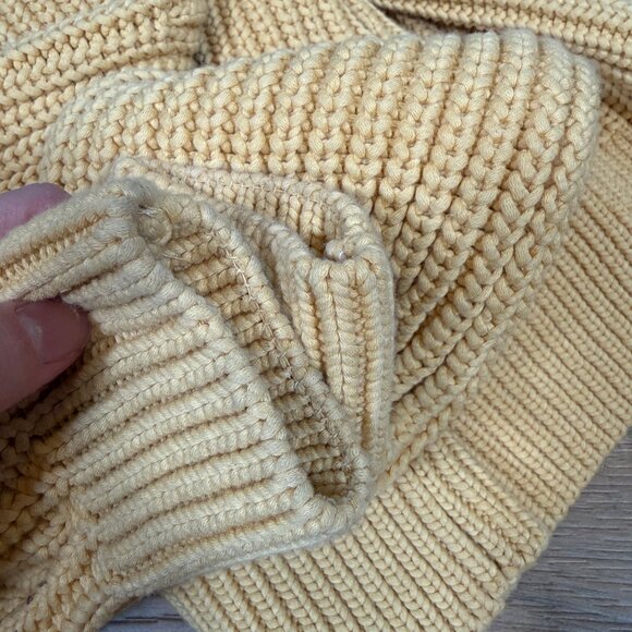 Everlane The Cotton Texture Cardigan Knit Chunky Knit Yellow S - Picture 8 of 8